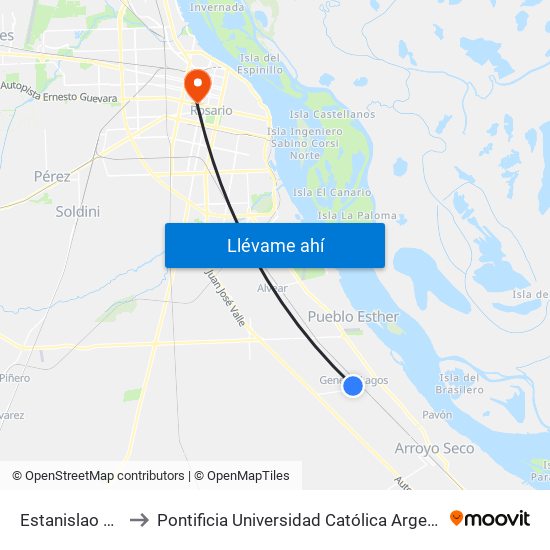 Estanislao López, 71 to Pontificia Universidad Católica Argentina Campus Rosario map