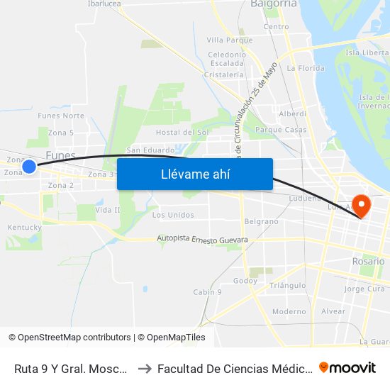 Ruta 9 Y Gral. Mosconi to Facultad De Ciencias Médicas map