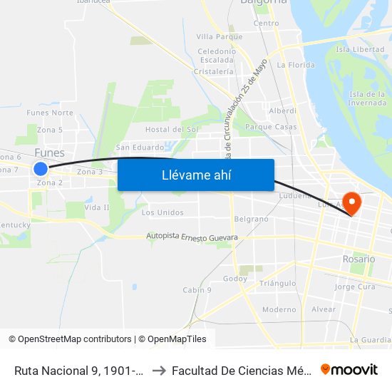 Ruta Nacional 9, 1901-1999 to Facultad De Ciencias Médicas map
