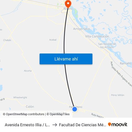 Avenida Ernesto Illia / Lavalle to Facultad De Ciencias Médicas map