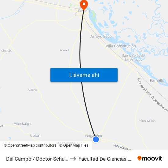 Del Campo / Doctor Schumacher to Facultad De Ciencias Médicas map