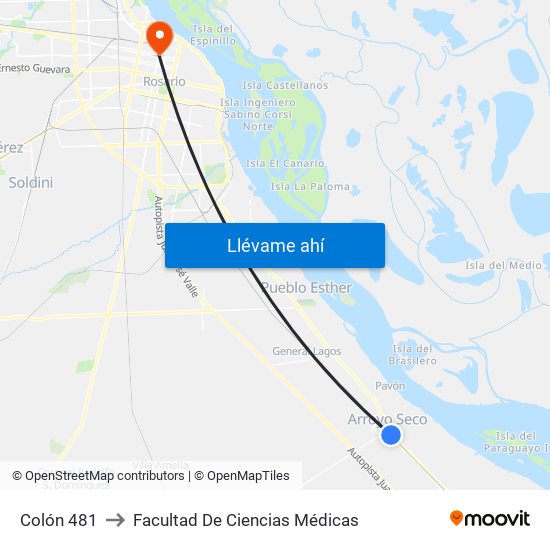 Colón 481 to Facultad De Ciencias Médicas map