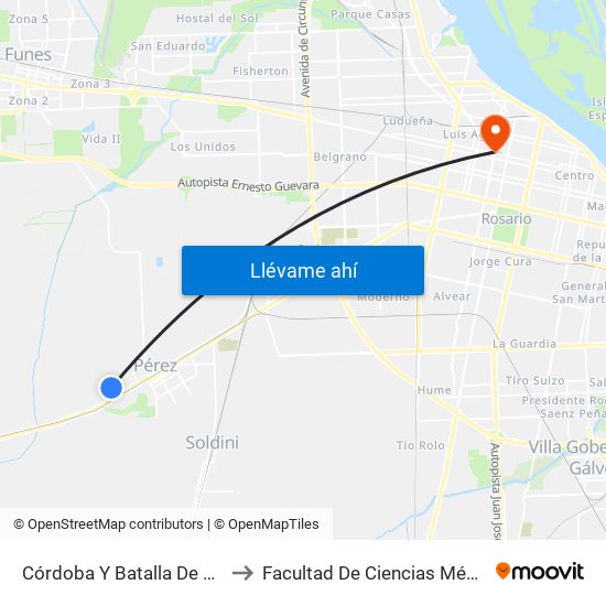 Córdoba Y Batalla De Salta to Facultad De Ciencias Médicas map