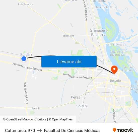Catamarca, 970 to Facultad De Ciencias Médicas map