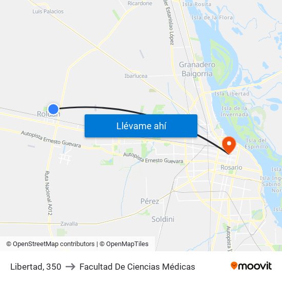 Libertad, 350 to Facultad De Ciencias Médicas map