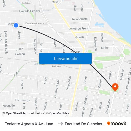 Teniente Agneta X Av. Juan José Paso to Facultad De Ciencias Médicas map