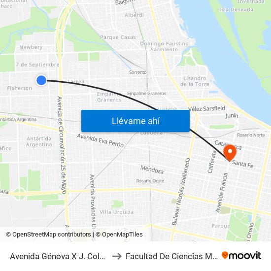 Avenida Génova X J. Colombres to Facultad De Ciencias Médicas map