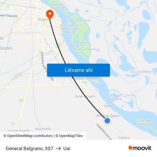 General Belgrano, 307 to Uai map