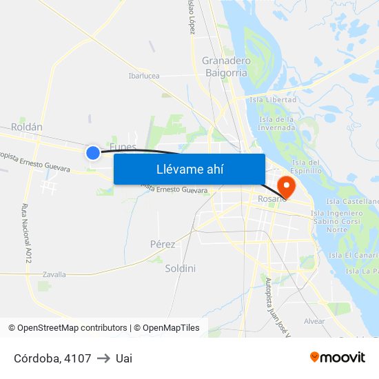 Córdoba, 4107 to Uai map