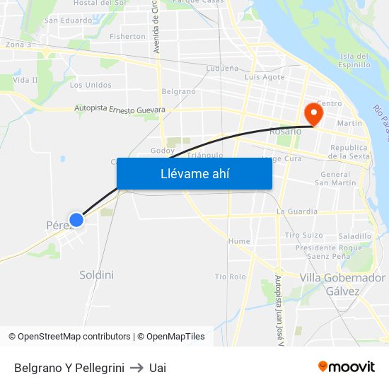 Belgrano Y Pellegrini to Uai map