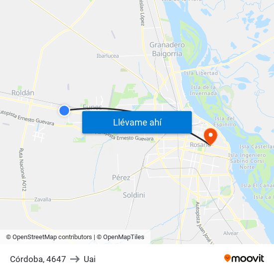 Córdoba, 4647 to Uai map