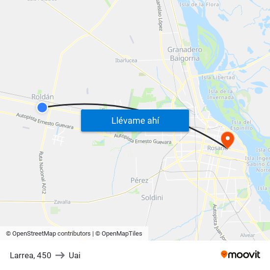 Larrea, 450 to Uai map