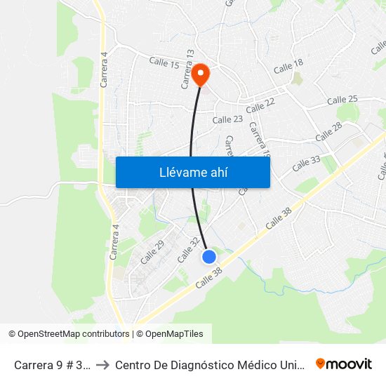 Carrera 9 # 33a-2 A 33a-100 to Centro De Diagnóstico Médico Universidad De Sucre Sede Puerta Blanca map