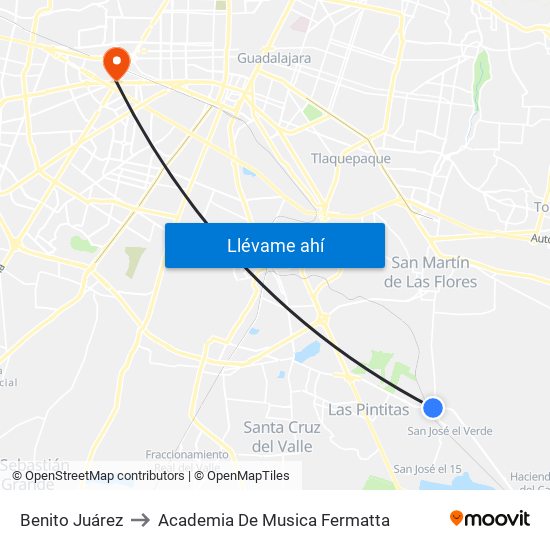 Benito Juárez to Academia De Musica Fermatta map