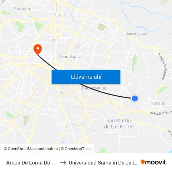 Arcos De Loma Dorada to Universidad Sämann De Jalisco map