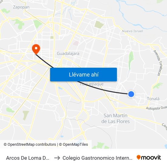 Arcos De Loma Dorada to Colegio Gastronomico Internacional map