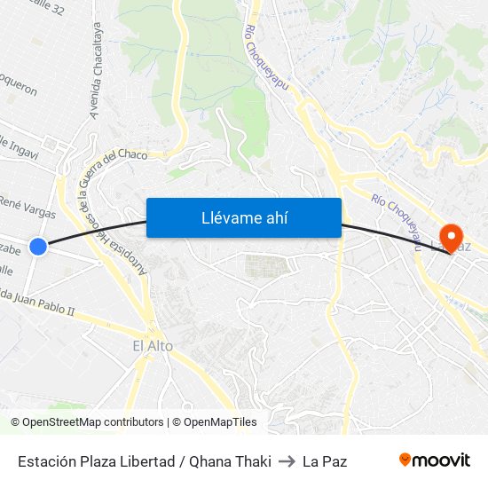 Estación Plaza Libertad / Qhana Thaki to La Paz map