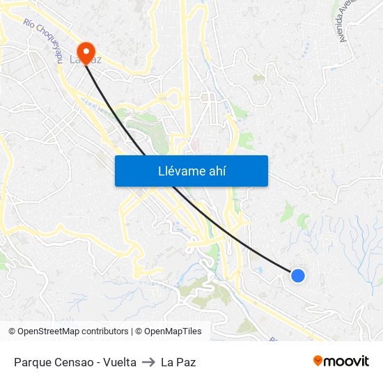 Parque Censao - Vuelta to La Paz map
