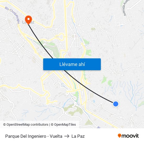Parque Del Ingeniero - Vuelta to La Paz map