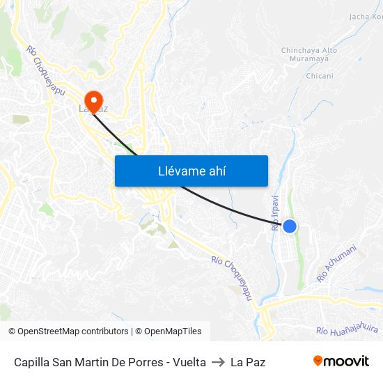 Capilla San Martin De Porres - Vuelta to La Paz map