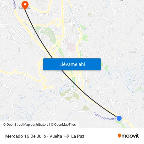 Mercado 16 De Julio - Vuelta to La Paz map