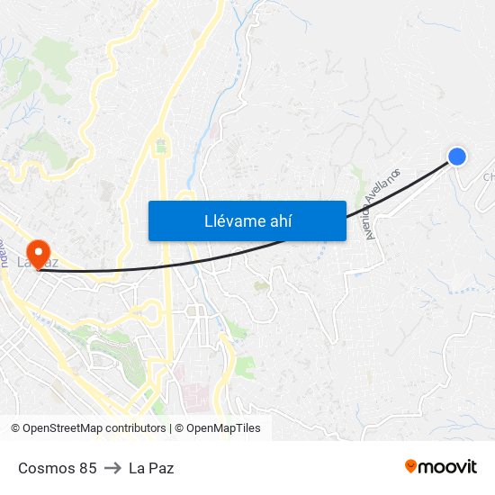 Cosmos 85 to La Paz map