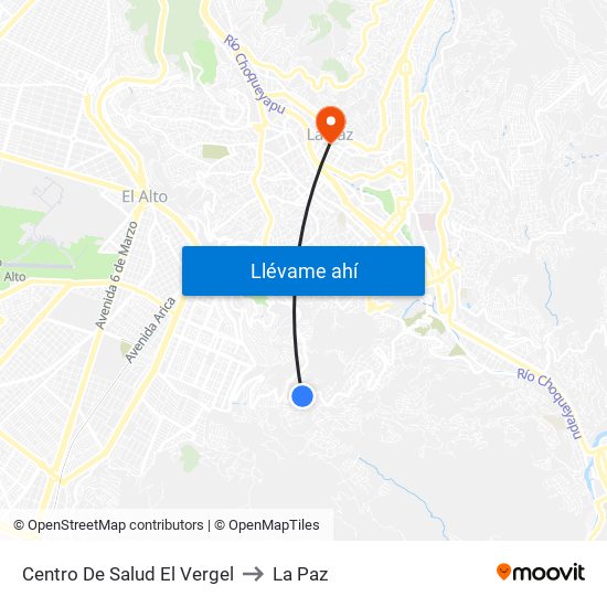Centro De Salud El Vergel to La Paz map