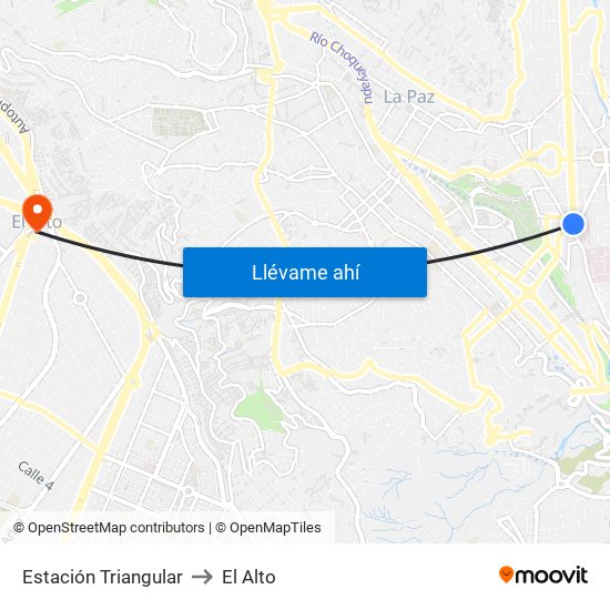 Estación Triangular to El Alto map