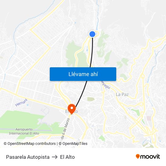 Pasarela Autopista to El Alto map