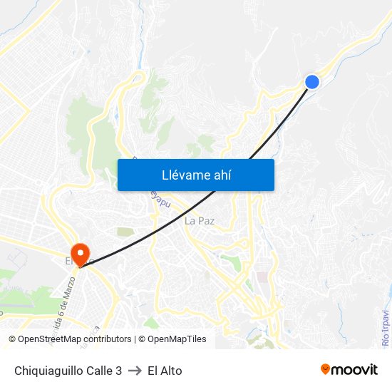 Chiquiaguillo Calle 3 to El Alto map