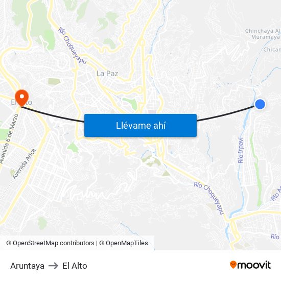 Aruntaya to El Alto map