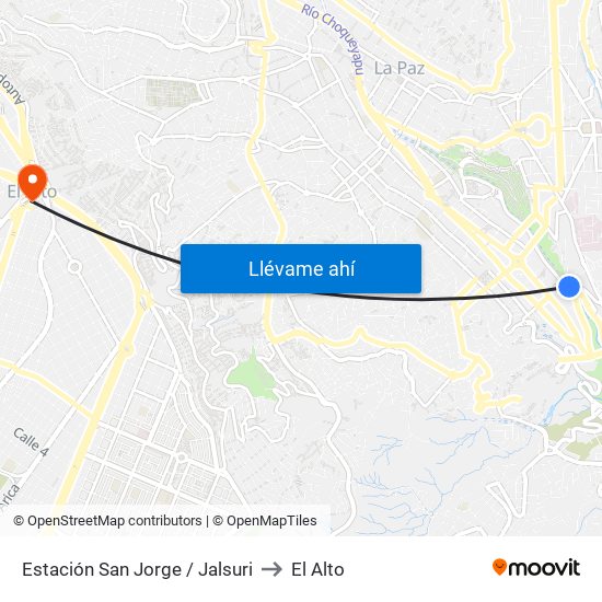 Estación San Jorge / Jalsuri to El Alto map