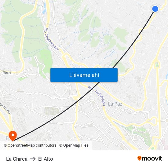 La Chirca to El Alto map