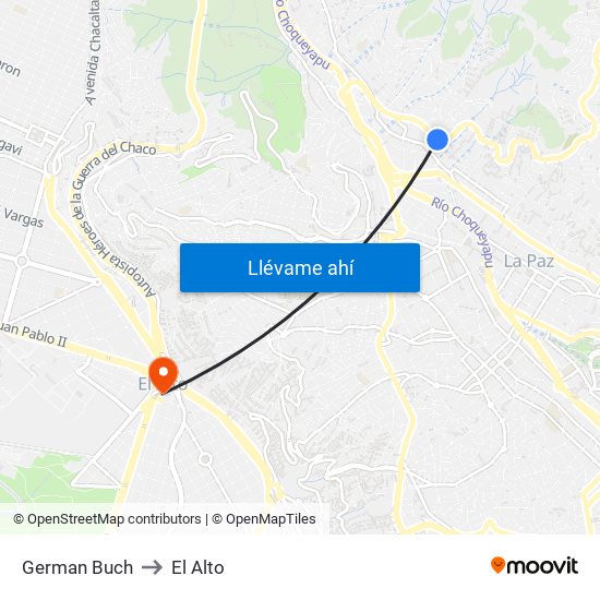 German Buch to El Alto map