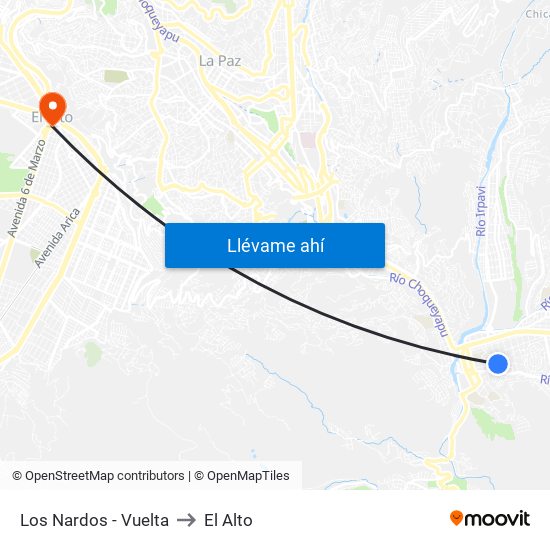 Los Nardos - Vuelta to El Alto map