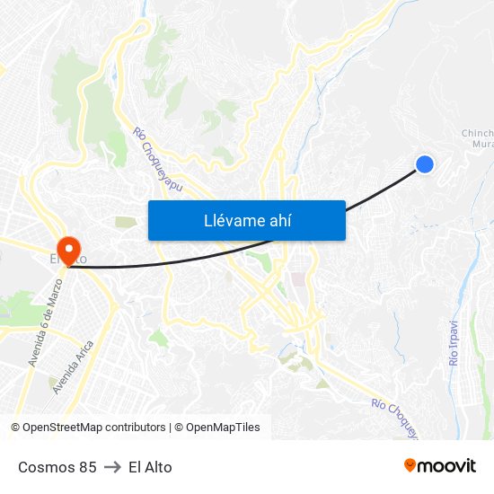 Cosmos 85 to El Alto map