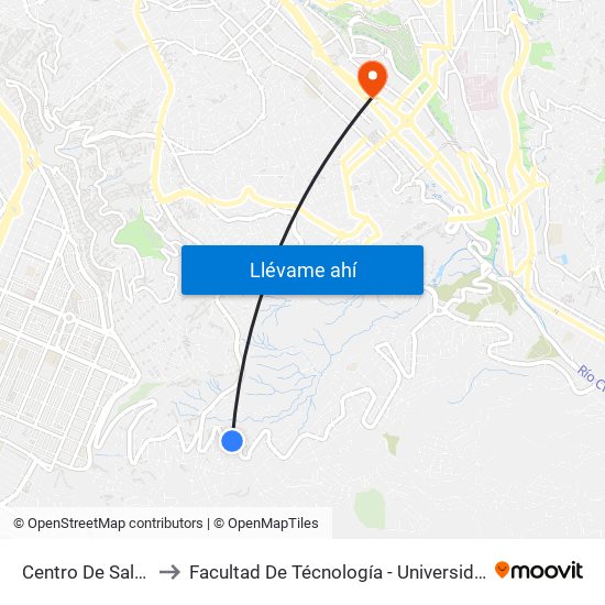 Centro De Salud El Vergel to Facultad De Técnología - Universidad Mayor De San Andres map