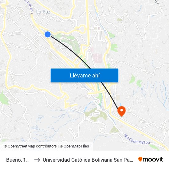 Bueno, 138 to Universidad Católica Boliviana San Pablo map