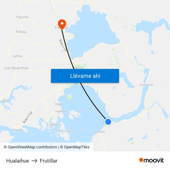 Hualaihue to Frutillar map