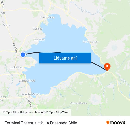 Terminal Thaebus to La Ensenada Chile map