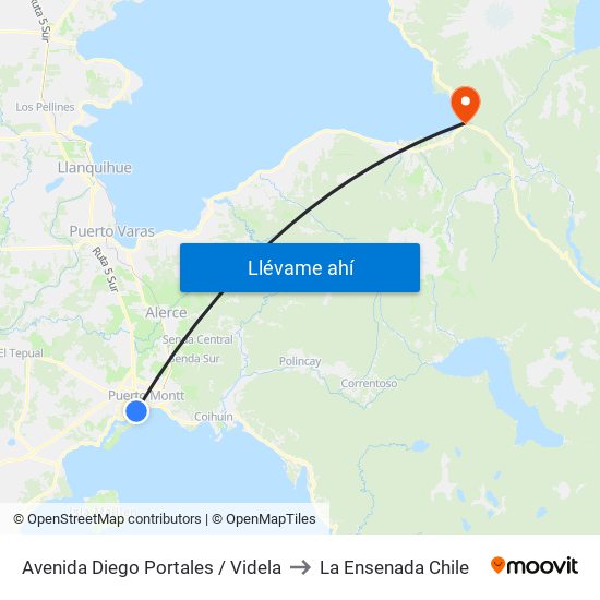 Avenida Diego Portales / Videla to La Ensenada Chile map