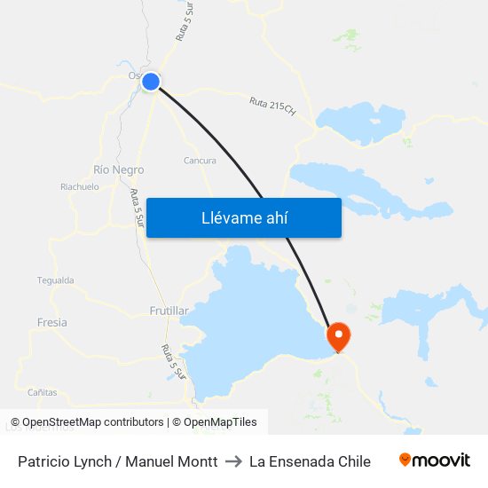 Patricio Lynch / Manuel Montt to La Ensenada Chile map