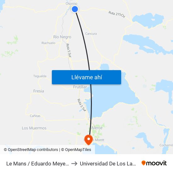 Le Mans / Eduardo Meyer E to Universidad De Los Lagos map