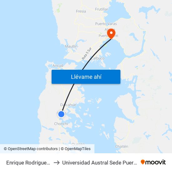 Enrique Rodríguez, 895 to Universidad Austral Sede Puerto Montt map