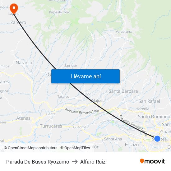 Parada De Buses Ryozumo to Alfaro Ruiz map