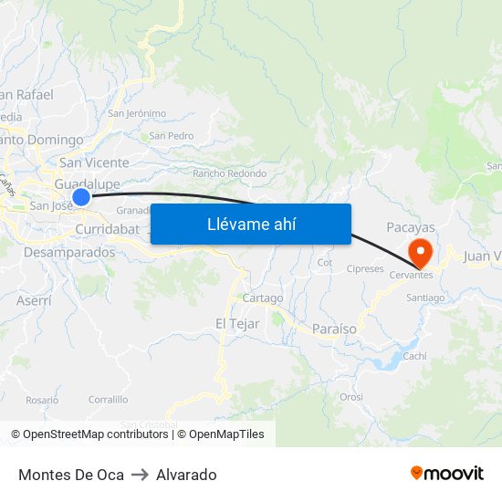 Montes De Oca to Montes De Oca map
