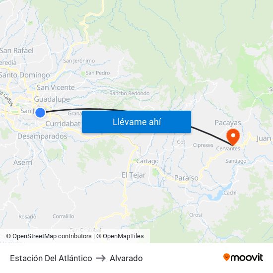 Estación Del Atlántico to Alvarado map
