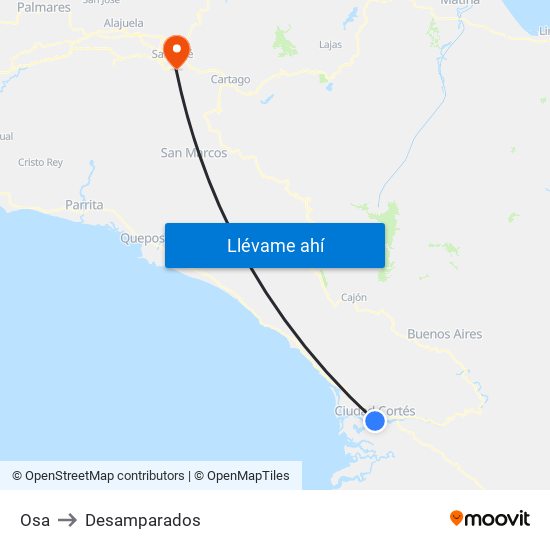 Osa to Desamparados map
