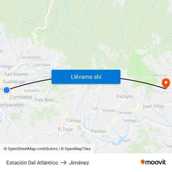Estación Del Atlántico to Jiménez map
