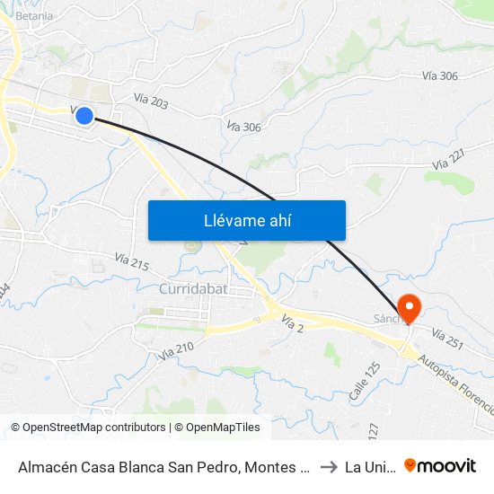 Almacén Casa Blanca San Pedro, Montes De Oca to La Unión map